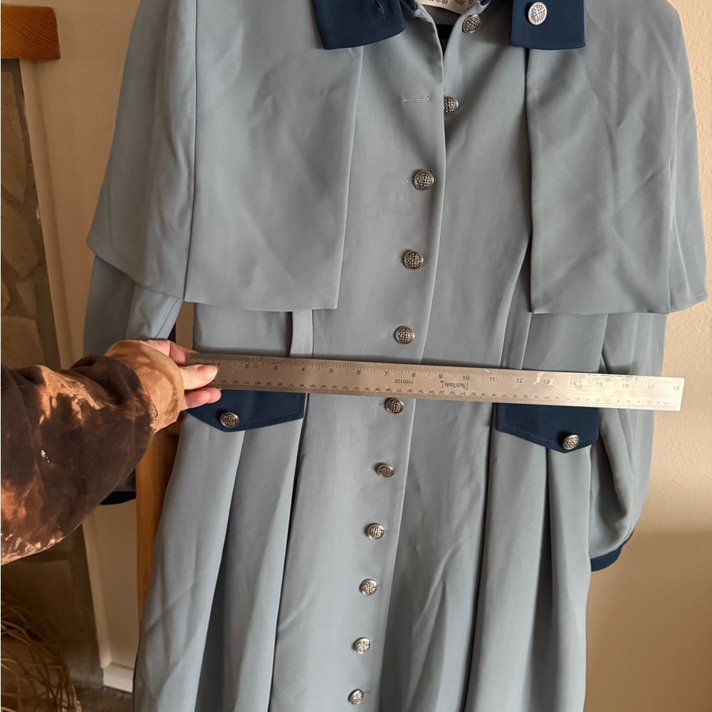 NWT Beauxbatons Blue Button-Down Women's corset Dress with cape - Picture 5 of 8